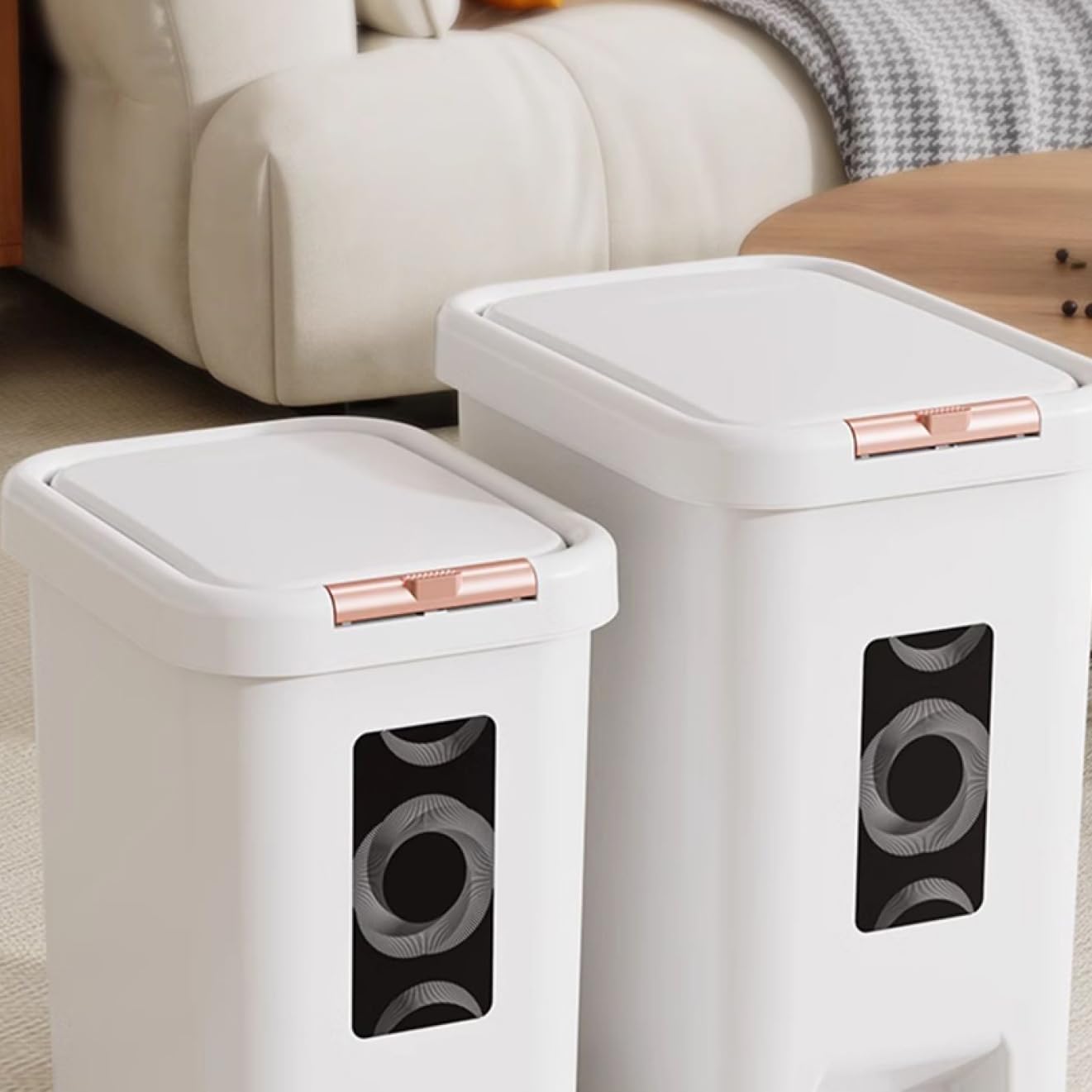 Premium Rectangle Pedal & Press Trash Bin