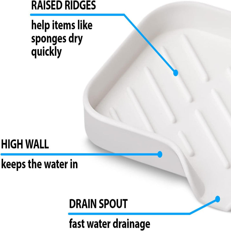 Self-Draining Silicone Soap Dish & Sink Tray