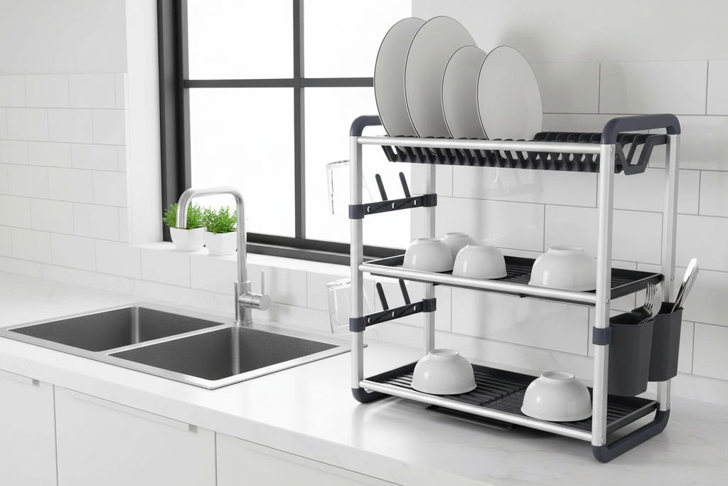 Aluminum 3-Layer Dish Drying Rack