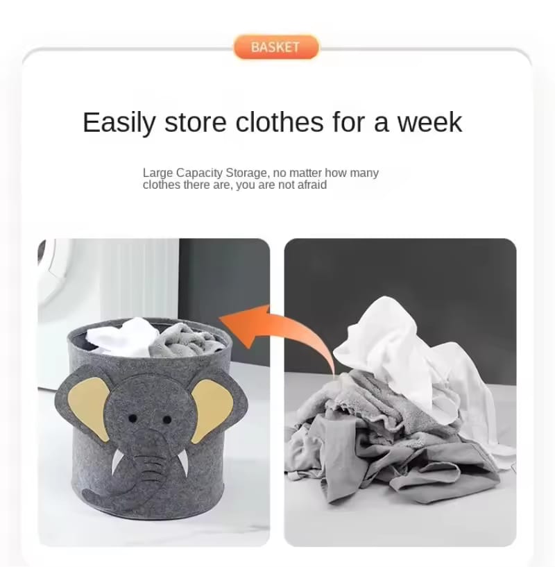 Animal-Themed Felt Storage Basket