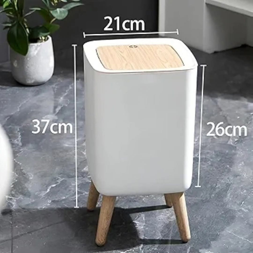 Indoor Trash Bin with Wooden Feet – 7L