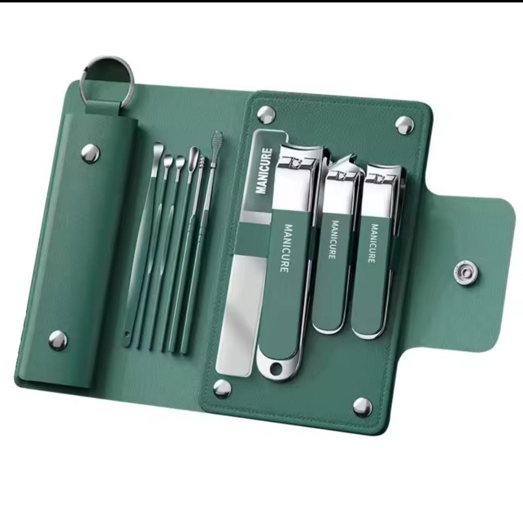 10pcs Deluxe Manicure & Pedicure Set – Stainless Steel Grooming Kit