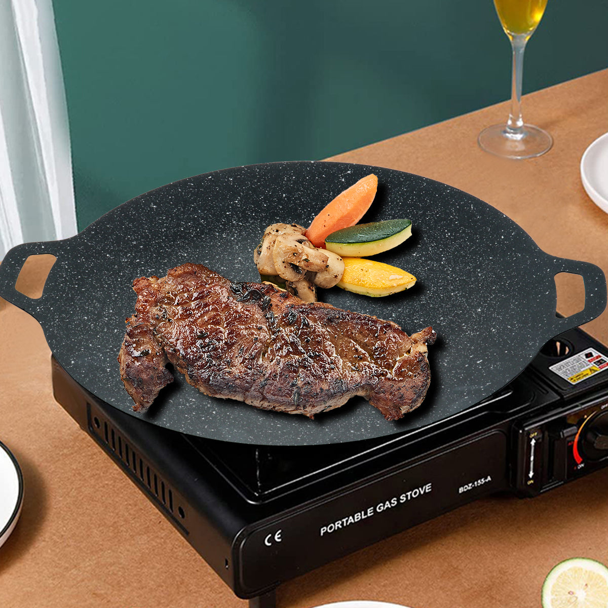 Multi-Griddle Tawa Iron Plate – Korean-Style Barbecue Grill (30cm)