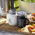 Black & White Mason Jar Salt & Pepper Shaker Set