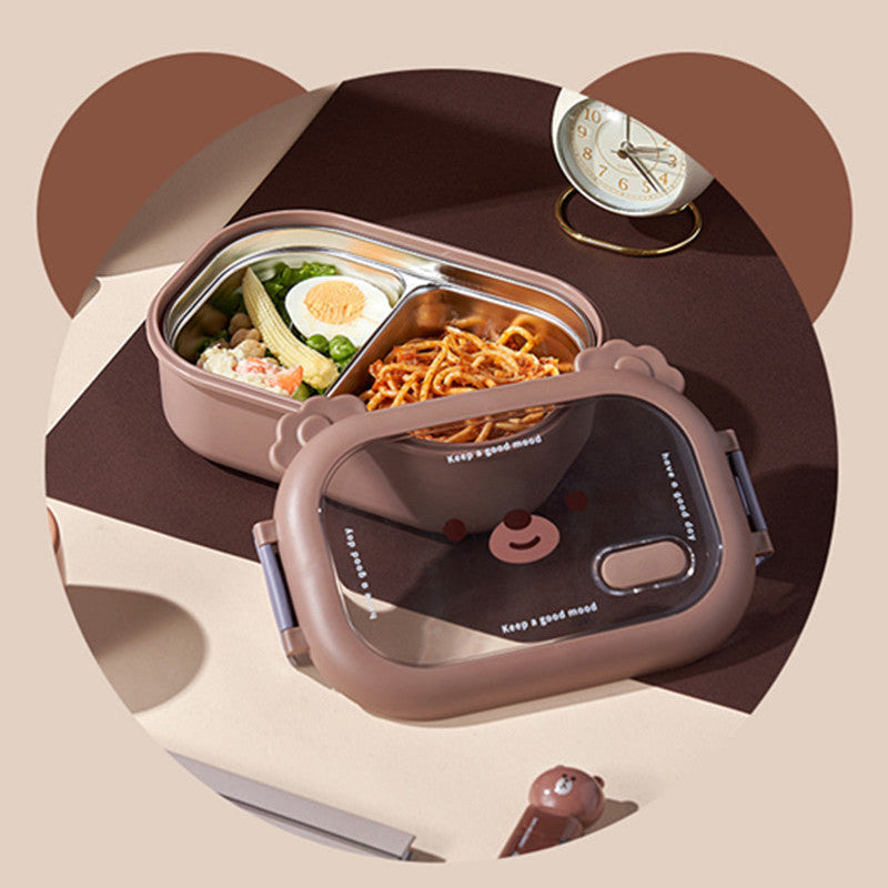 2 Compartments Stainless Steel Lunch Box