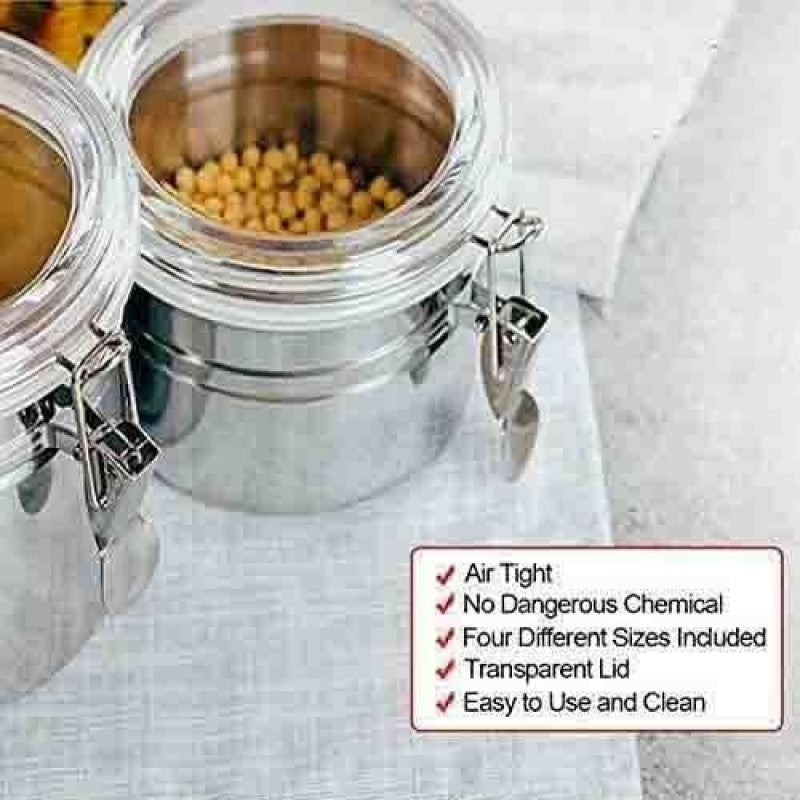 Airtight Stainless Steel Canister Set – 4 Pcs