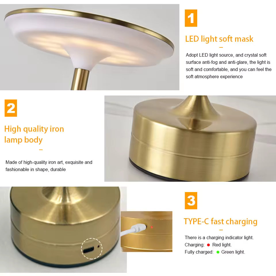 Luxury Minimalist Cordless Led Table Lamp