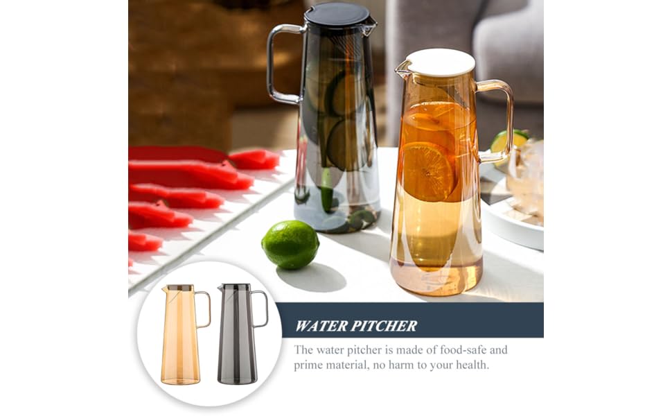 Modern 1800ml Glass Water Pitcher with Stainless Steel Filter