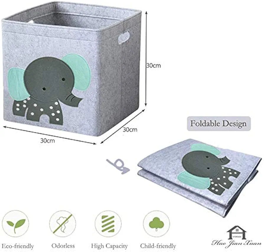 Foldable Felt Storage Box Kids Organizer Basket
