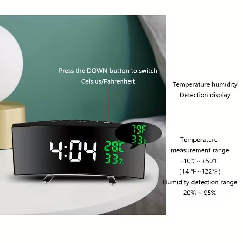 6.6-Inch Multifunctional LED Alarm Clock