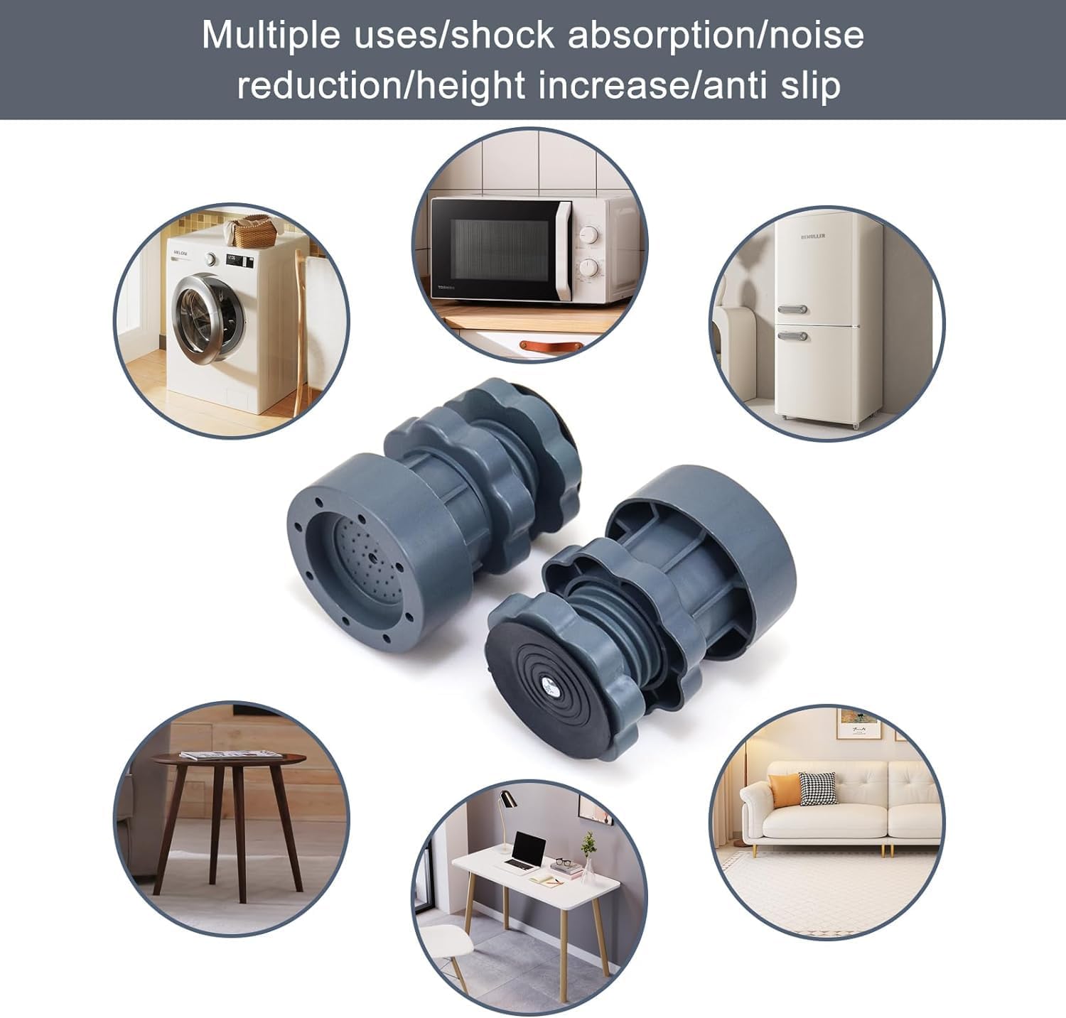 Adjustable Anti-Vibration Washing Machine Stand (Set of 4)