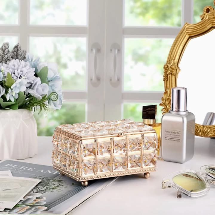 Light Luxury Metal Crystal Jewellery Storage organizer