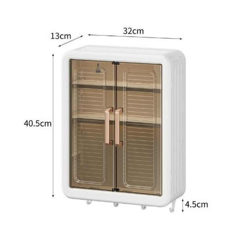Bathroom Cabinet Punch-Free Wall-Mounted Storage Rack with Magnetic Suction
