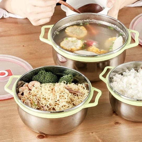 3-Piece Stainless Steel Mixing & Storage Bowl Set with Airtight Lids