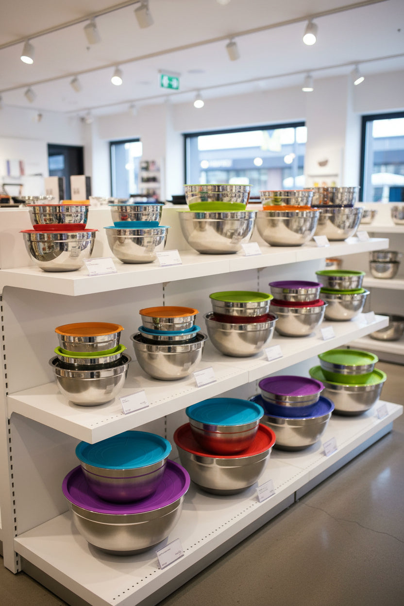 Set Of 5 Stainless Steel Mixing Bowl With Lid,