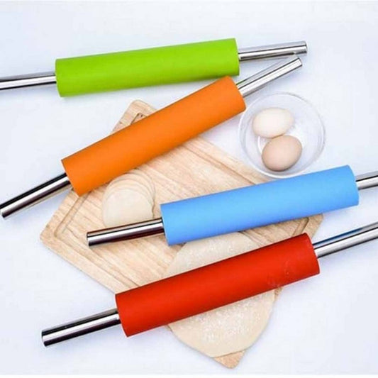 Silicone Rolling Pin With Stainless Steel Handle