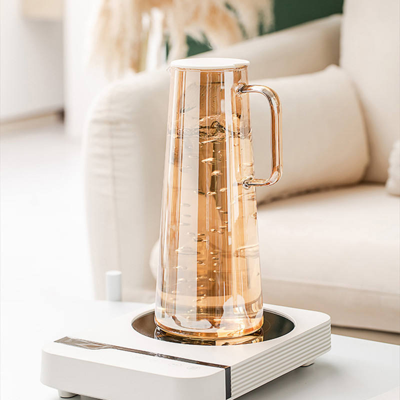 Modern 1800ml Glass Water Pitcher with Stainless Steel Filter