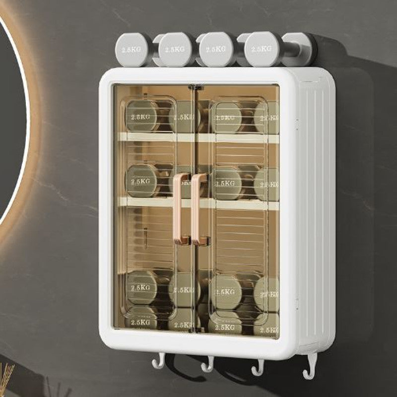 Bathroom Cabinet Punch-Free Wall-Mounted Storage Rack with Magnetic Suction