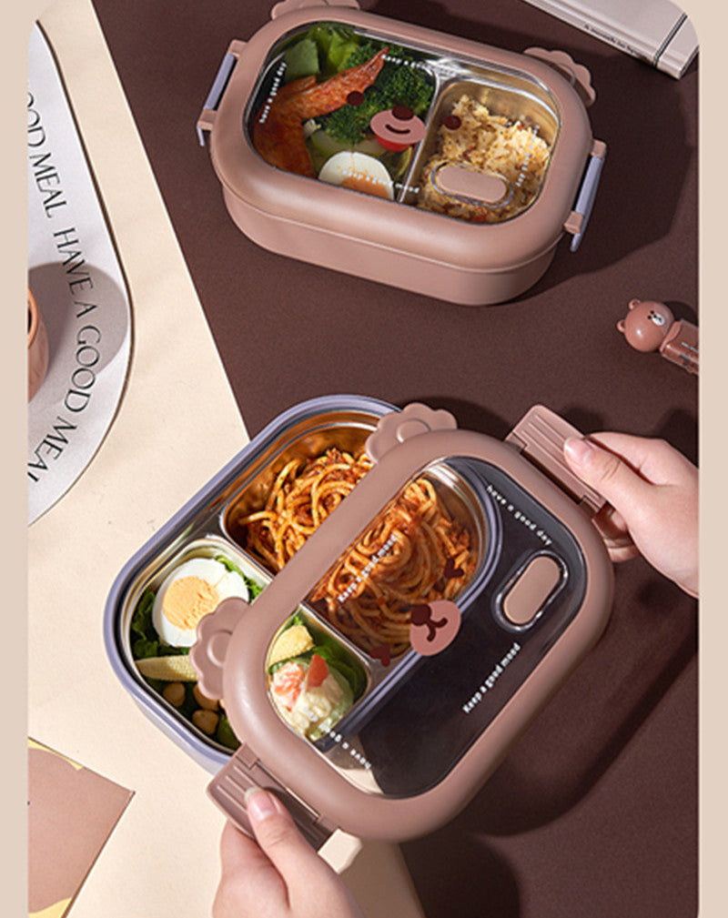 2 Compartments Stainless Steel Lunch Box