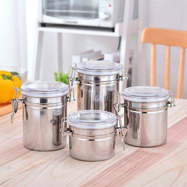 Airtight Stainless Steel Canister Set – 4 Pcs
