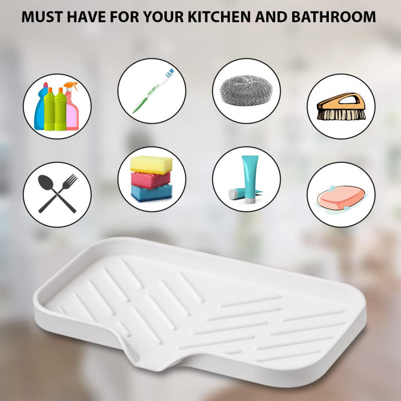 Self-Draining Silicone Soap Dish & Sink Tray