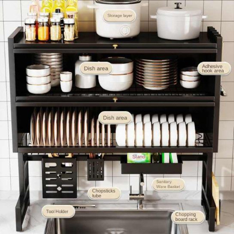 Premium Over-the-Sink Dish Drying Rack & Cabinet.