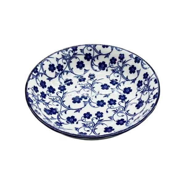 Danny Home Blue Floral Porcelain Deep Plate Collection