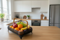 Premium Iron Fruit Basket with Wooden Handle – Modern Decorative Serving Tray