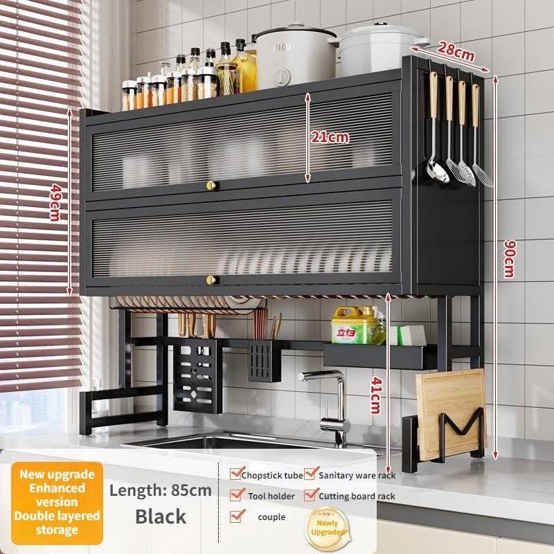 Premium Over-the-Sink Dish Drying Rack & Cabinet.