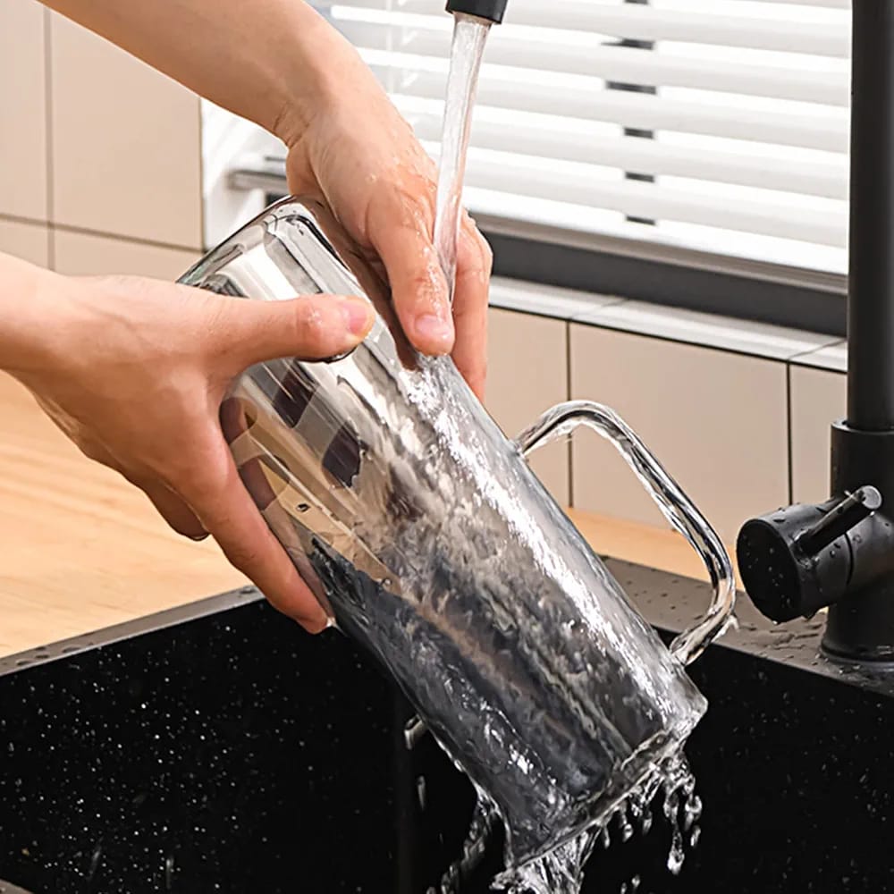 Modern 1800ml Glass Water Pitcher with Stainless Steel Filter