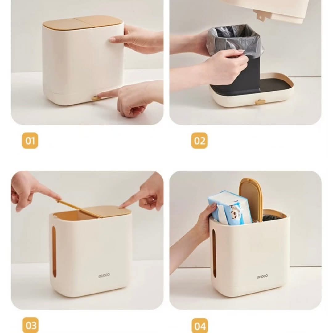 Ecoco 2-in-1 Tissue Holder with Mini Trash Bin