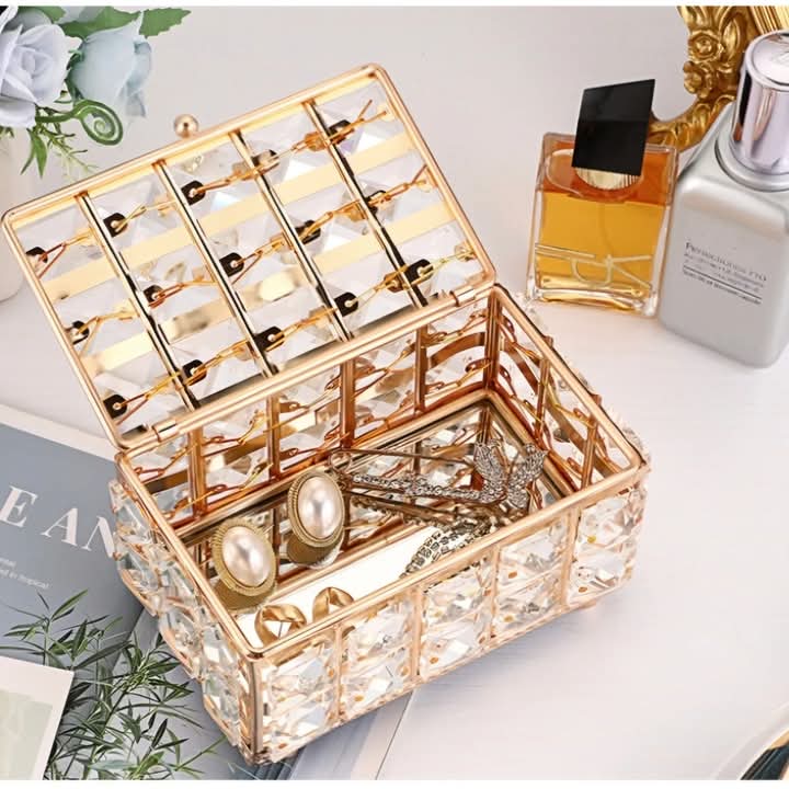 Light Luxury Metal Crystal Jewellery Storage organizer