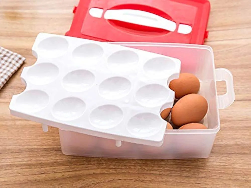 24 Grid Egg Holder Double Layer Storage Box